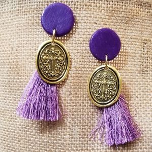 Handcrafted clay earrings